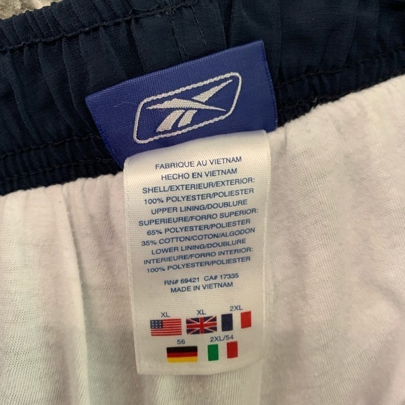 Reebok Dark and Light Navy Blue Track Long Pants Size XL - Picture 11 of 16